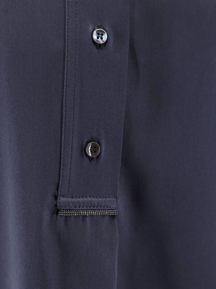 Brunello Cucinelli Silk Shirt With Monili Detail