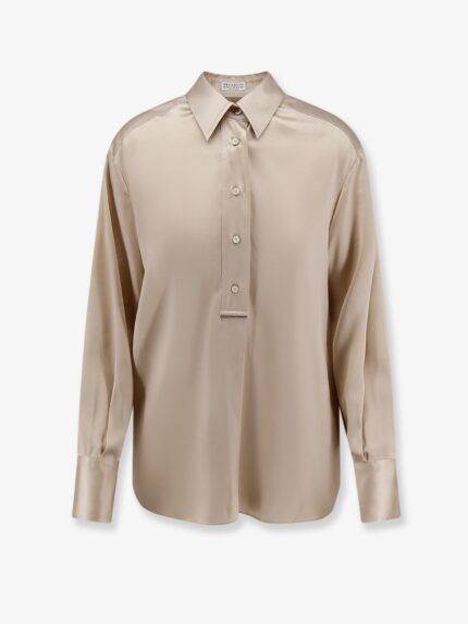 Brunello Cucinelli Silk Shirt With Monili Detail