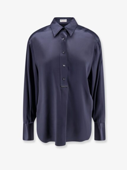 Brunello Cucinelli Silk Shirt With Monili Detail