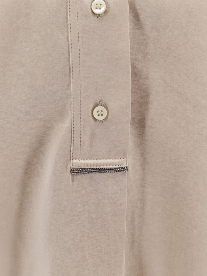 Brunello Cucinelli Silk Shirt With Monili Detail