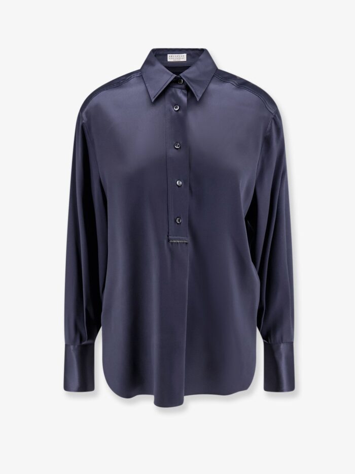 Brunello Cucinelli Silk Shirt With Monili Detail