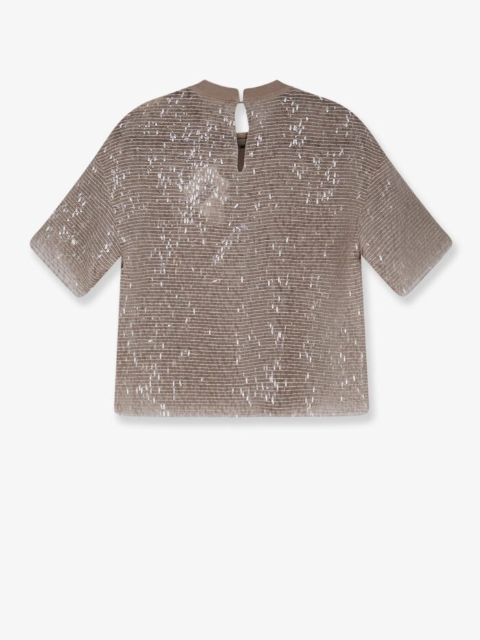 Brunello Cucinelli Silk Top With Sequins