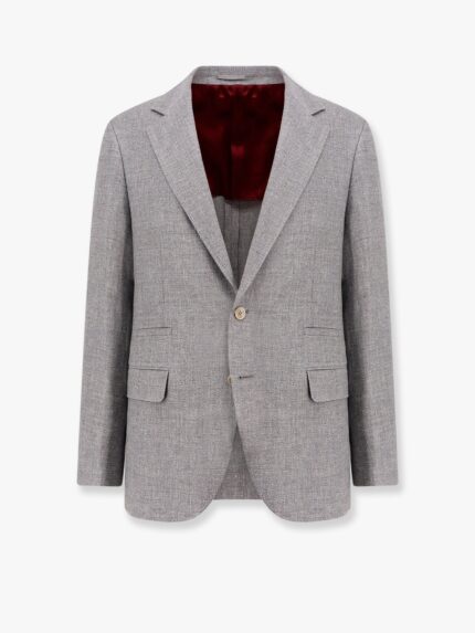 Brunello Cucinelli Single-breasted Linen Blend Blazer
