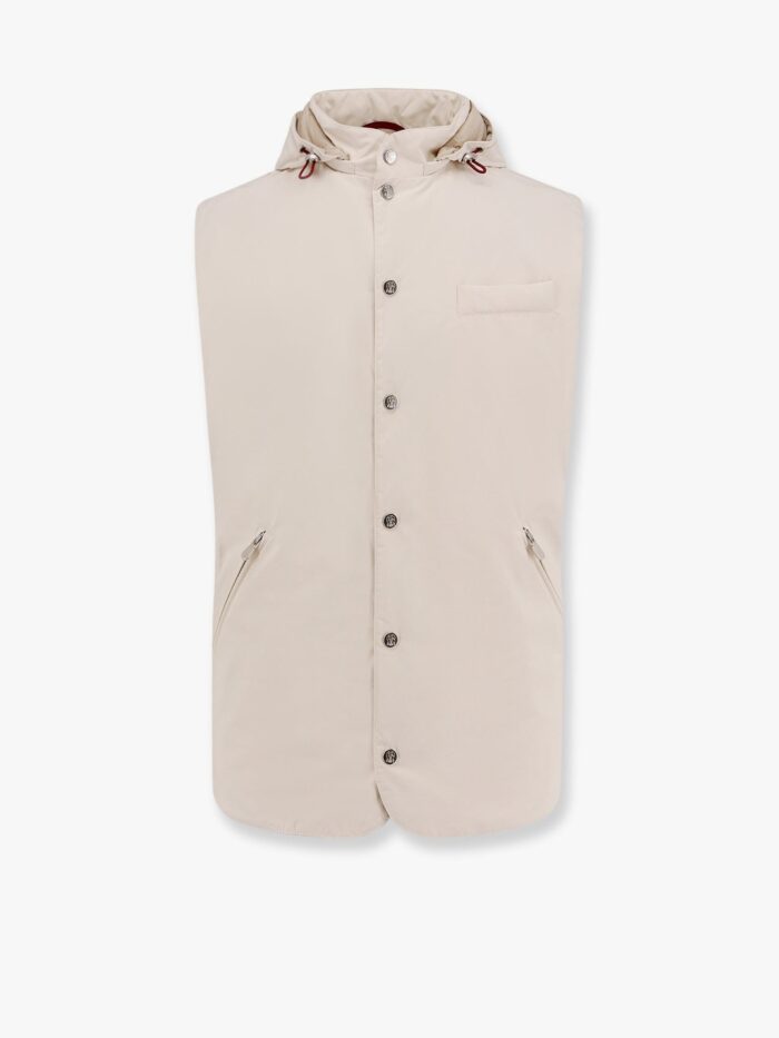 Brunello Cucinelli Sleeveless Jacket With Removable Hood