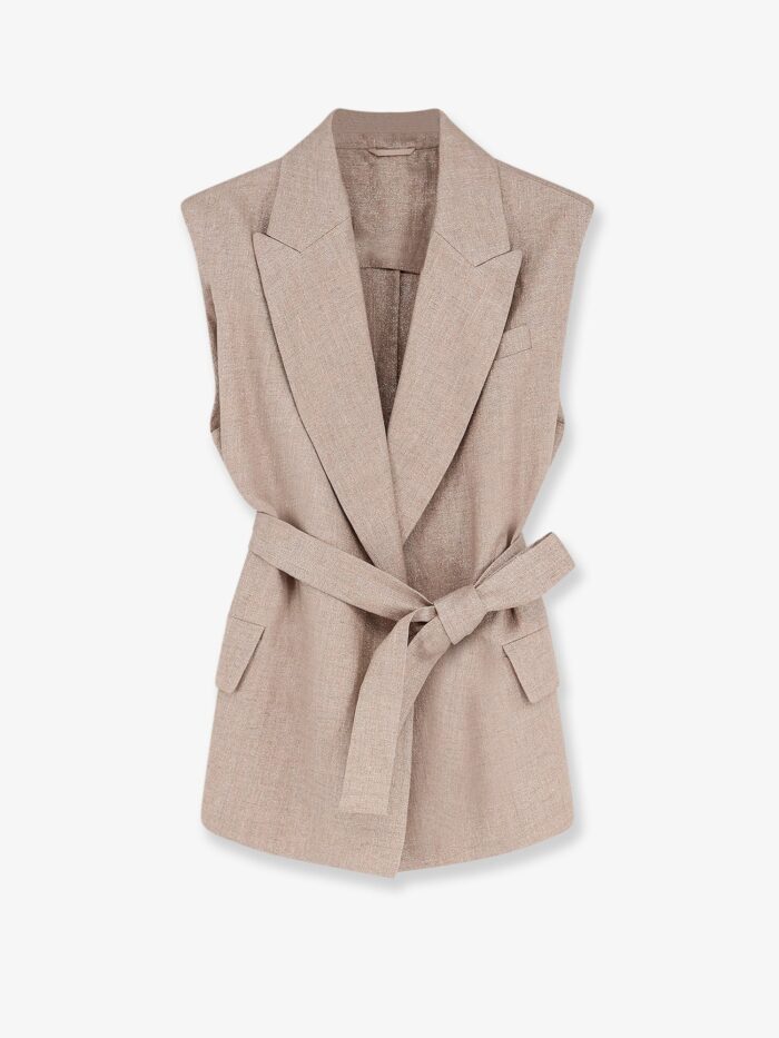 Brunello Cucinelli Sleeveless Linen Blazer