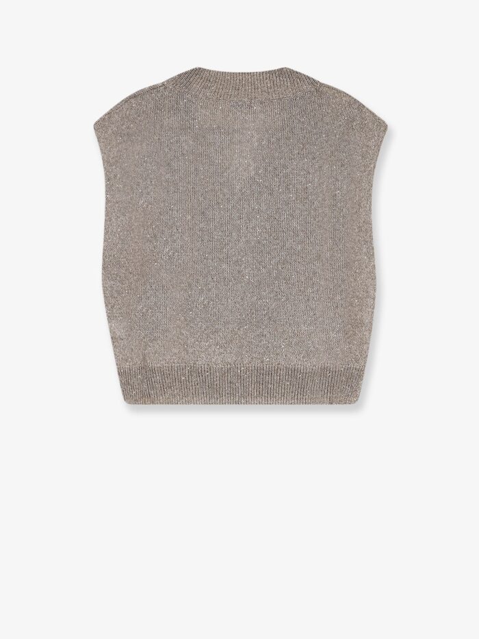 Brunello Cucinelli Sleeveless Linen Blend Sweater