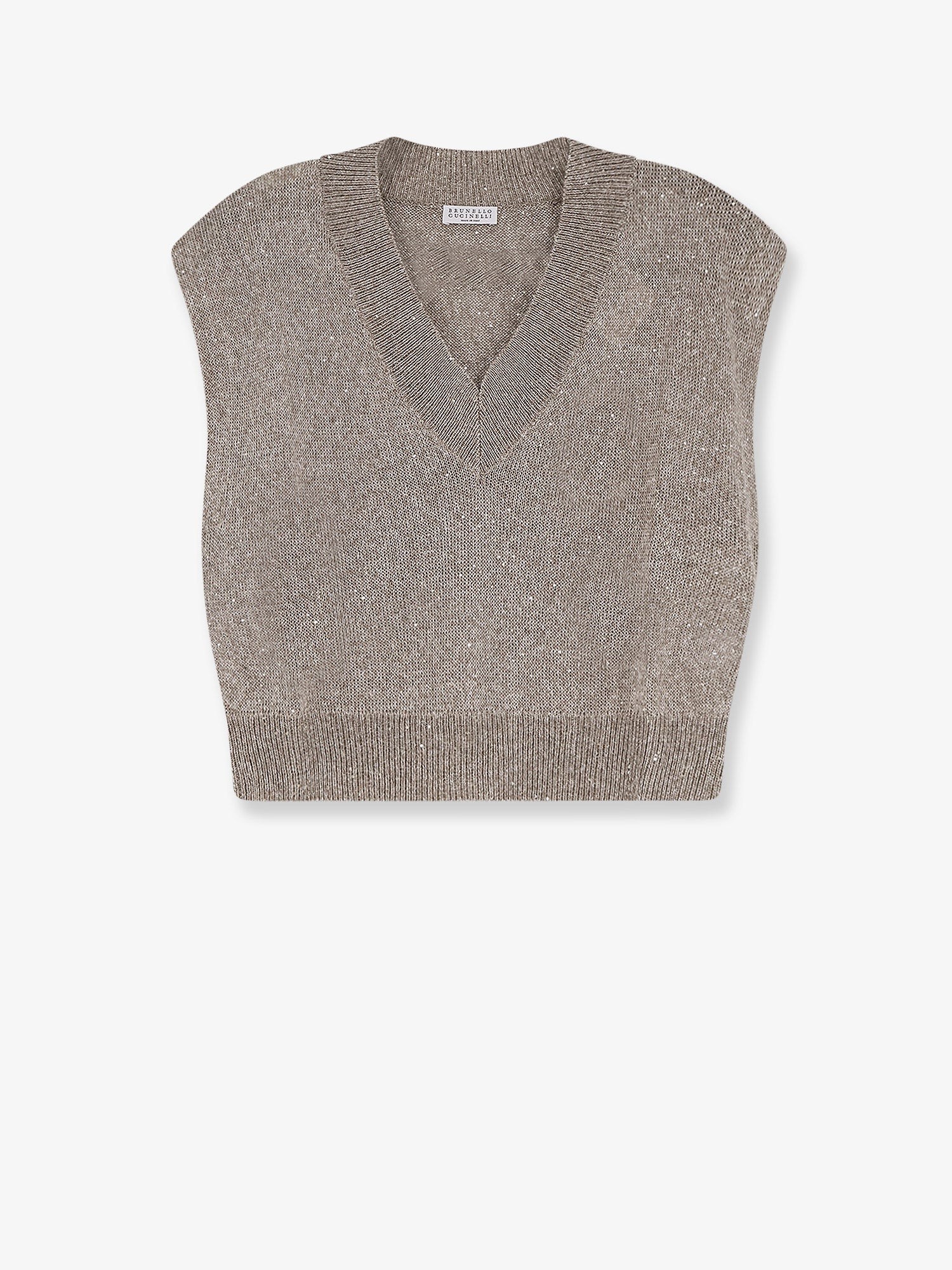 Brunello Cucinelli Sleeveless Linen Blend Sweater