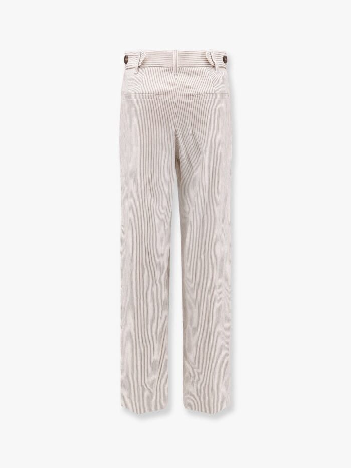 Brunello Cucinelli Striped Linen And Cotton Trousers