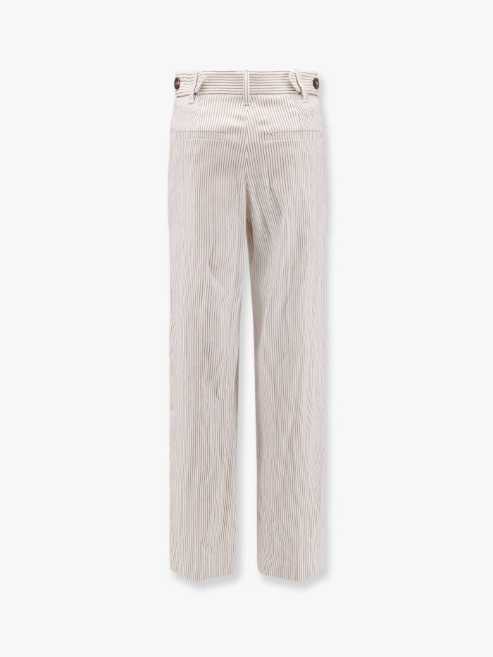 Brunello Cucinelli Striped Linen And Cotton Trousers