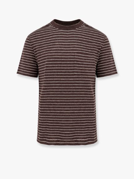Brunello Cucinelli Striped Linen Stretch Jersey T-shirt