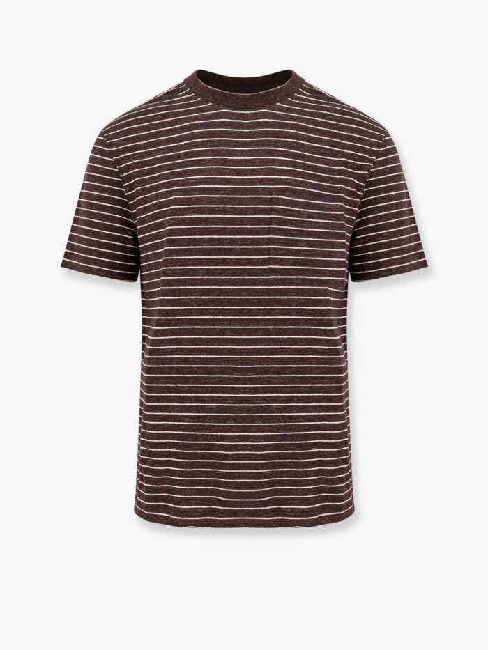Brunello Cucinelli Striped Linen Stretch Jersey T-shirt