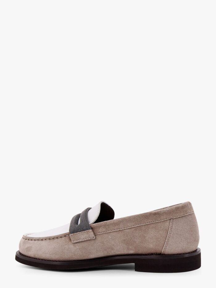 Brunello Cucinelli Suede And Leather Loafer With Monili Detail