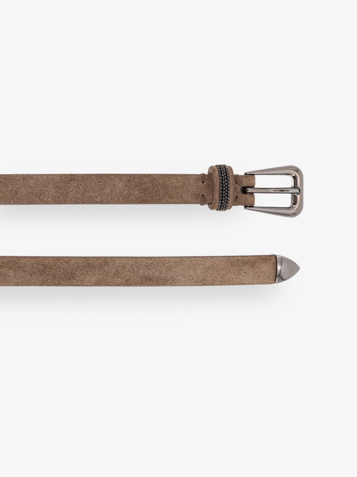 Brunello Cucinelli Suede Belt With Monili Details