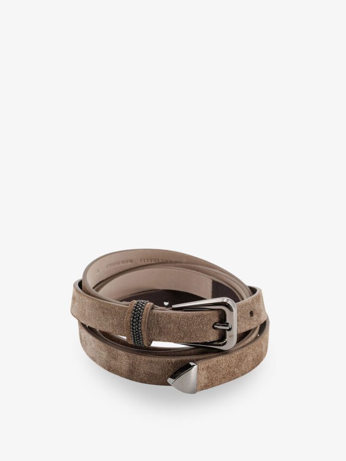 Brunello Cucinelli Suede Belt With Monili Details