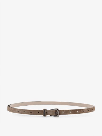 Brunello Cucinelli Suede Belt With Monili Details