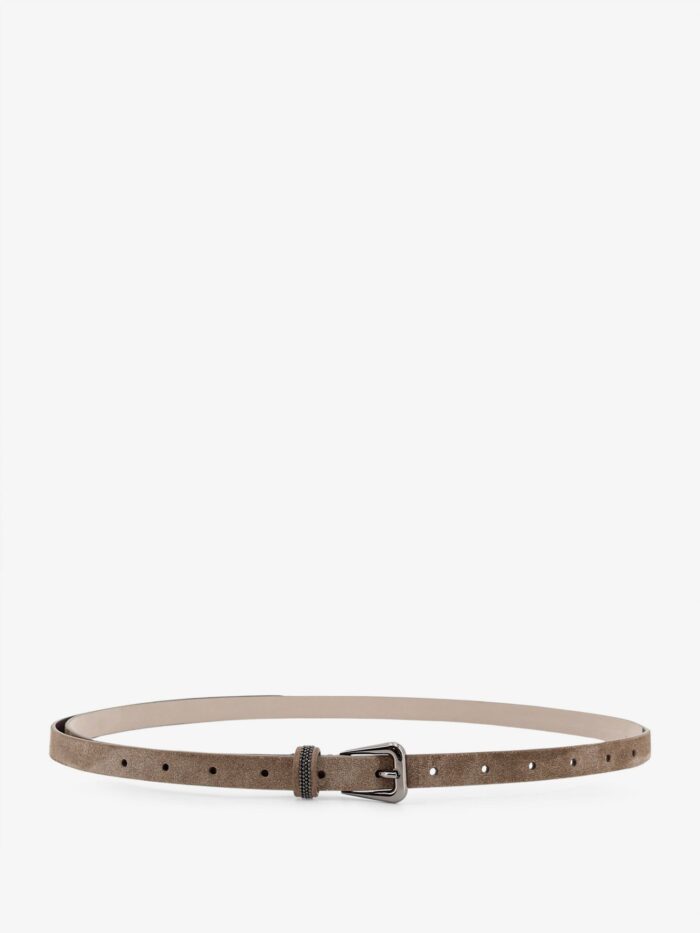 Brunello Cucinelli Suede Belt With Monili Details