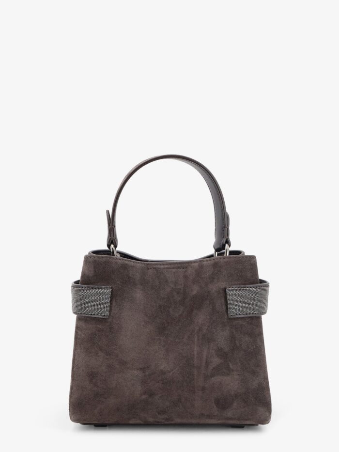 Brunello Cucinelli Suede Crossbody Bag With Monili Detail