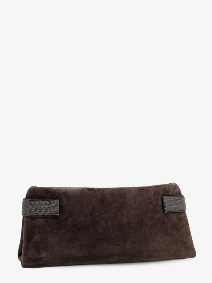 Brunello Cucinelli Suede Pochette With Monili Detail