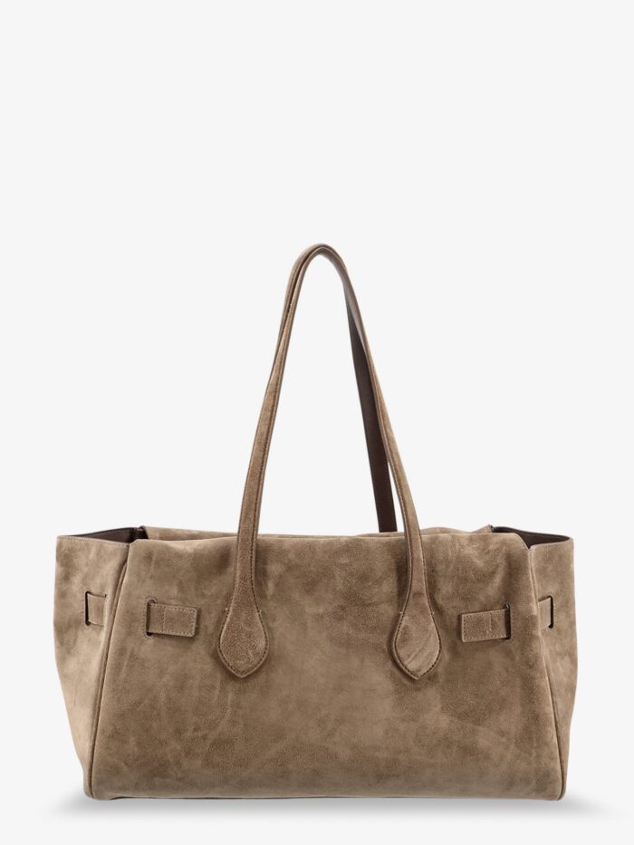 Brunello Cucinelli Suede Shoulder Bag With Logo Padlock Detail