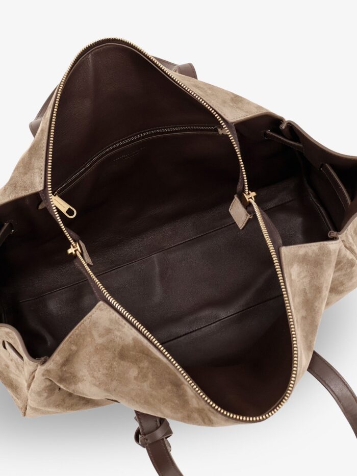 Brunello Cucinelli Suede Shoulder Bag With Logo Padlock Detail