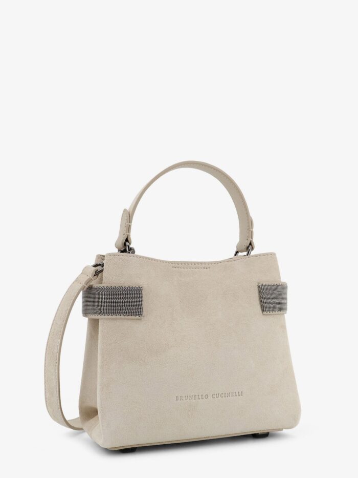 Brunello Cucinelli Suede Shoulder Bag With Monili Detail