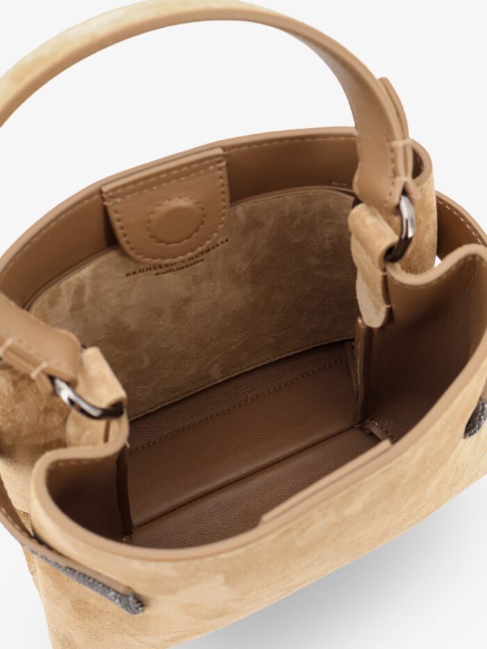 Brunello Cucinelli Suede Shoulder Bag With Monili Detail