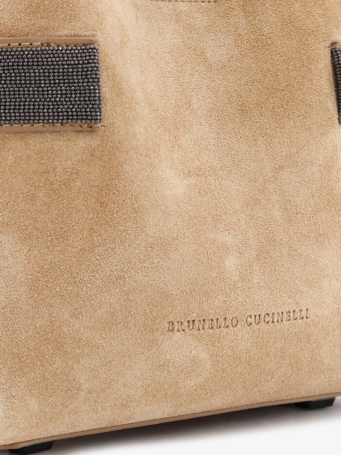 Brunello Cucinelli Suede Shoulder Bag With Monili Detail