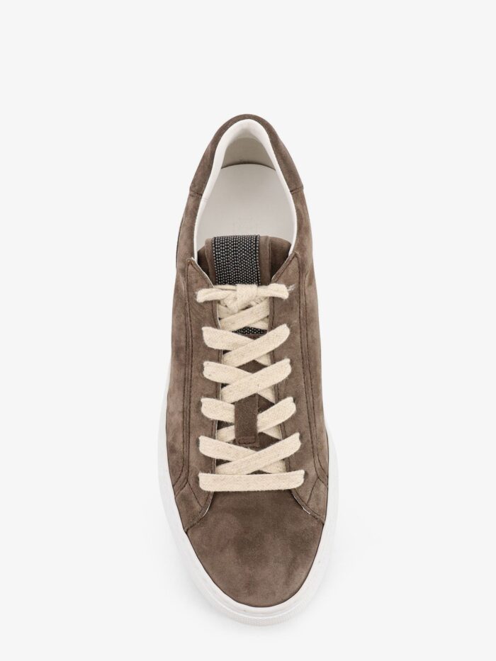 Brunello Cucinelli Suede Sneakers With Monili Detail