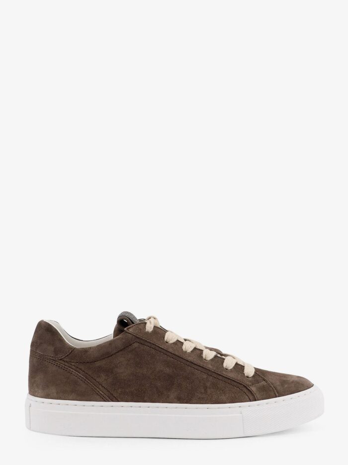 Brunello Cucinelli Suede Sneakers With Monili Detail