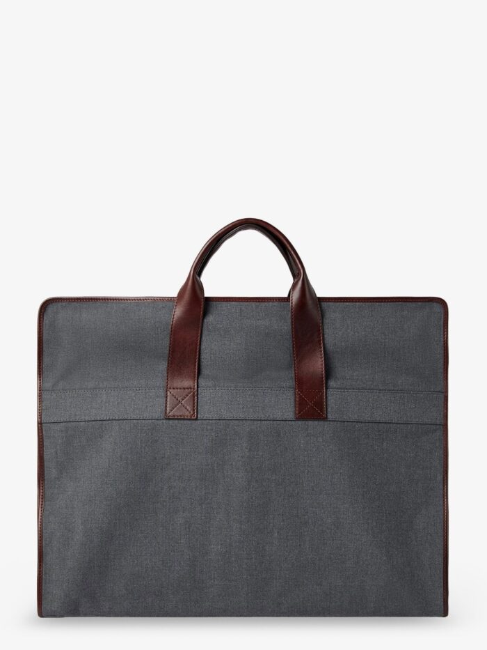 Brunello Cucinelli Technical Fabric And Leather Garment Bag