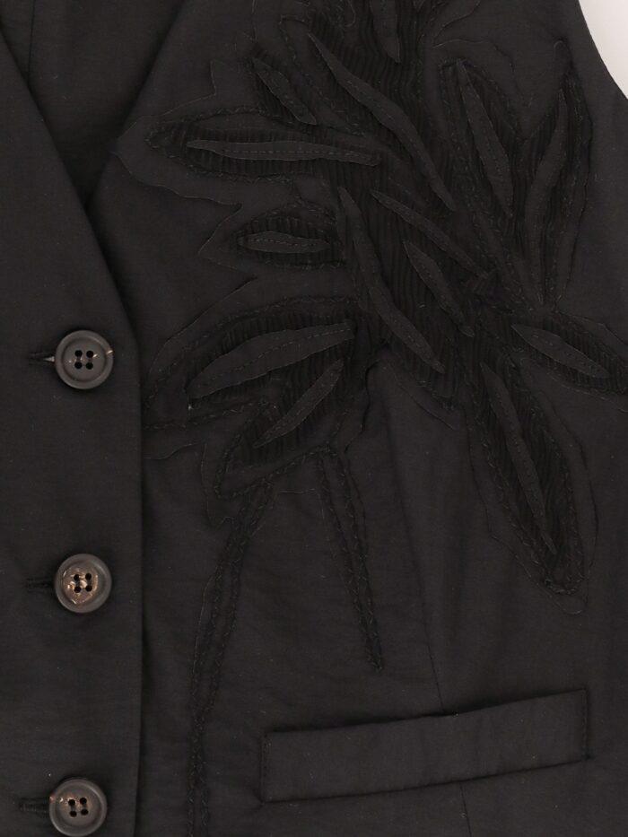 Brunello Cucinelli Techno Cotton Poplin Vest With Herbarium Appliqué And Monili