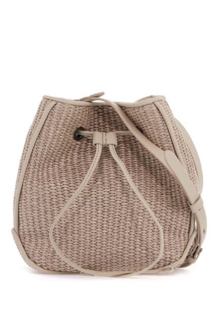 BRUNELLO CUCINELLI Techno Raffia Bucket Bag With