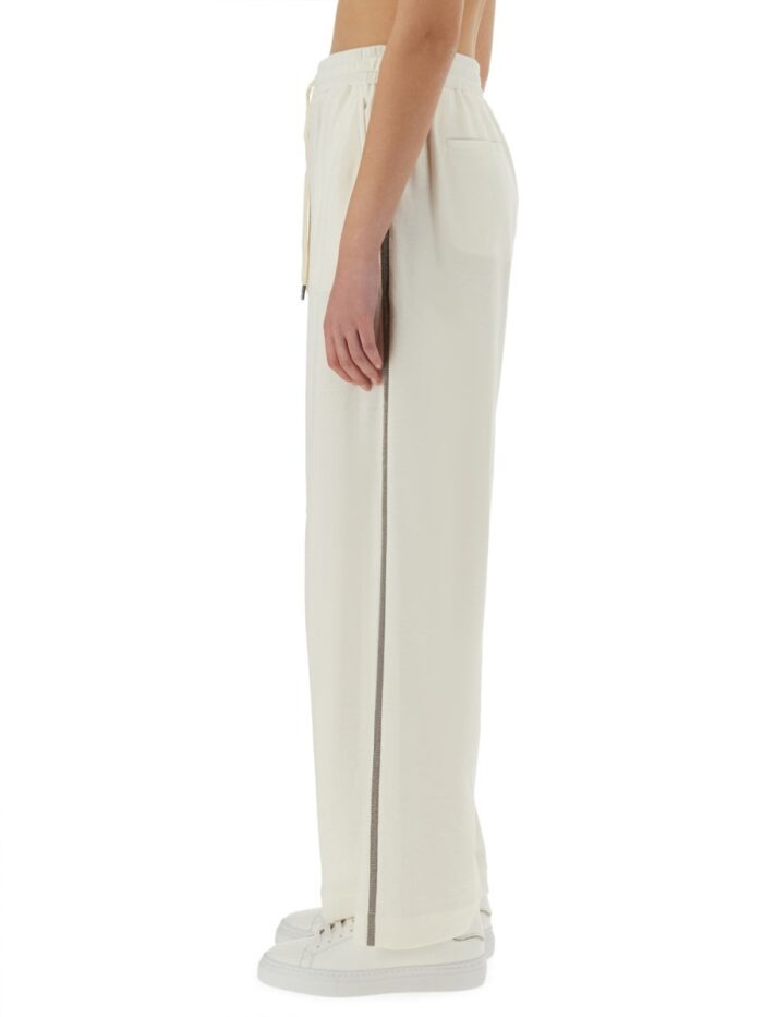 Brunello Cucinelli TRACK PANTS WITH NECKLACE