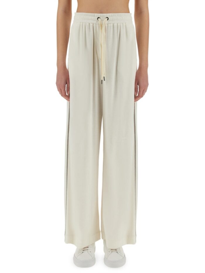 Brunello Cucinelli TRACK PANTS WITH NECKLACE
