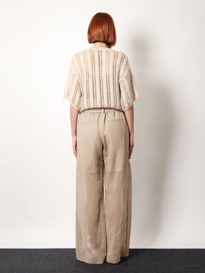 Brunello Cucinelli Trouser With Belt And Monili Detail