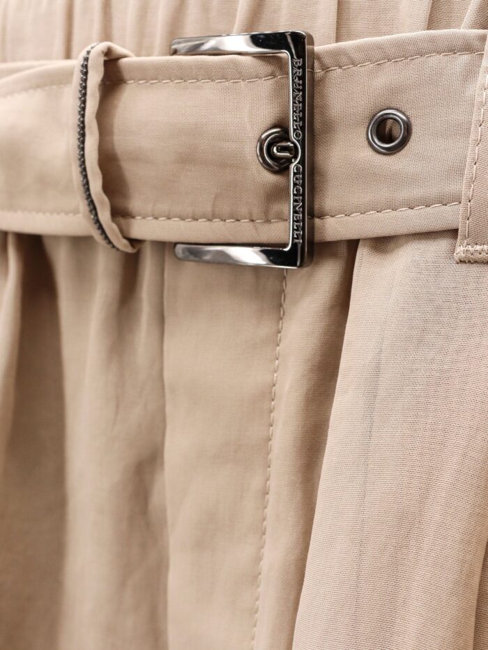 Brunello Cucinelli Trouser With Belt And Monili Detail