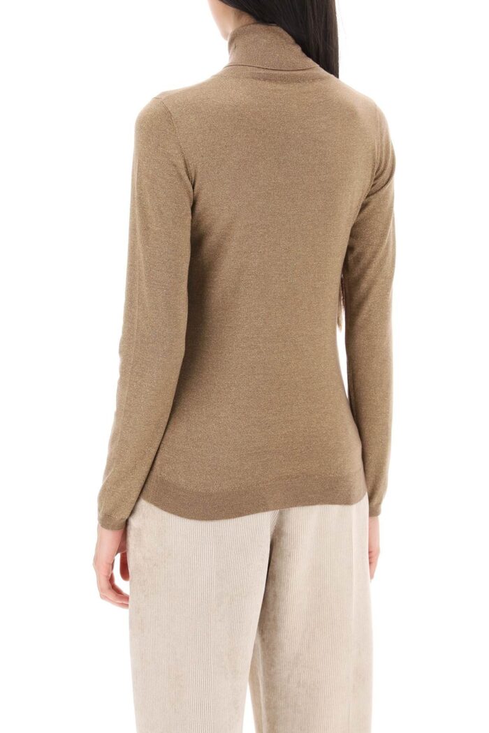 Brunello Cucinelli Turtleneck Sweater In Cashmere And Silk Lurex Knit