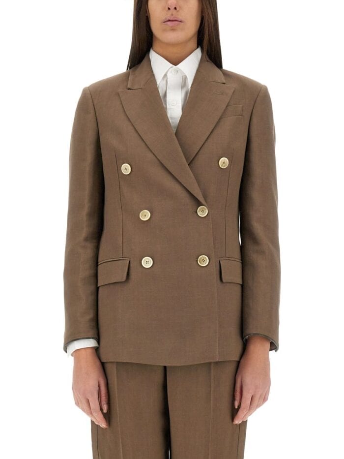 Brunello Cucinelli TWILL JACKET WITH NECKLACE