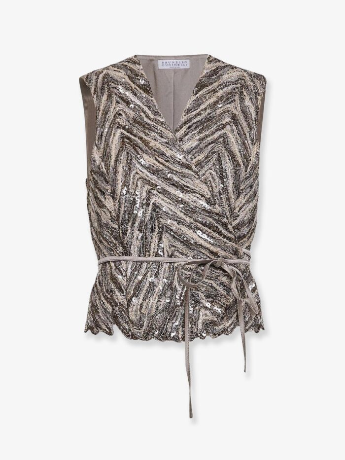 Brunello Cucinelli Vest With Sequins Embroidery