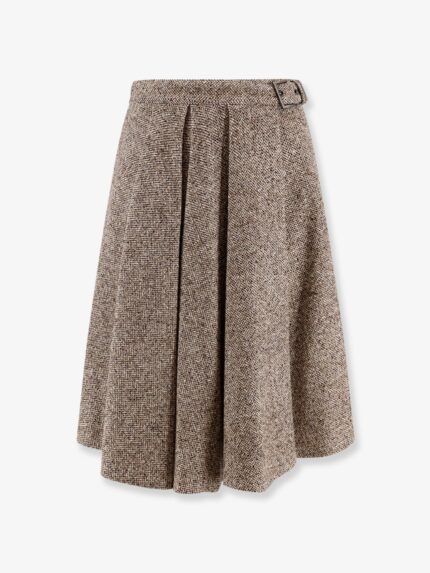 Brunello Cucinelli Virgin Wool And Silk Midi Skirt