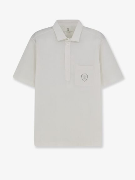 Brunello Cucinelli Virgin Wool Polo Shirt With Front Logo Patch