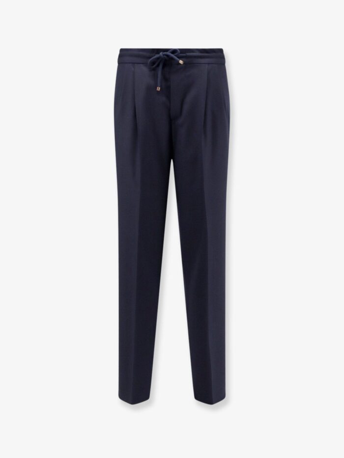 brunello cucinelli virgin wool trousers with adjustable drawstring Brunello Cucinelli Virgin Wool Trousers With Adjustable Drawstring