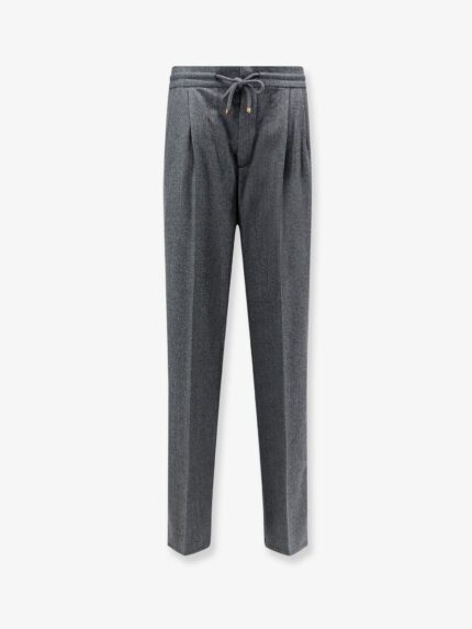 Brunello Cucinelli Virgin Wool Trousers With Adjustable Drawstring