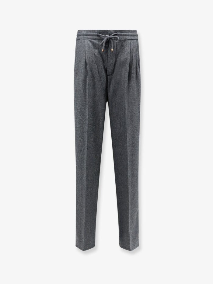 brunello cucinelli virgin wool trousers with adjustable drawstring Brunello Cucinelli Virgin Wool Trousers With Adjustable Drawstring