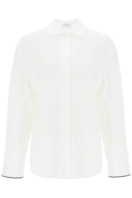 BRUNELLO CUCINELLI Wide Sleeve Shirt With Shiny Cuff Details