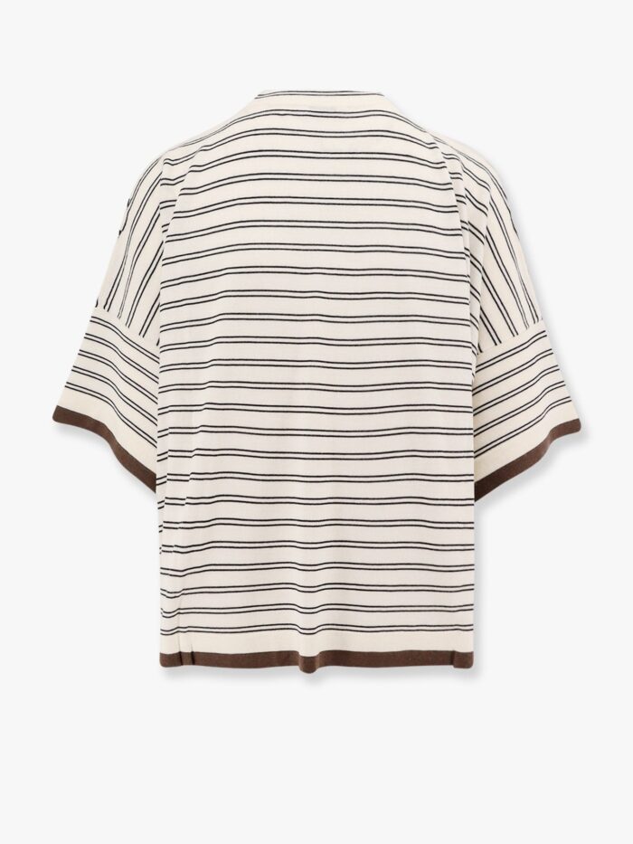 Brunello Cucinelli Wool And Cashmere Sweater With Striped Motif