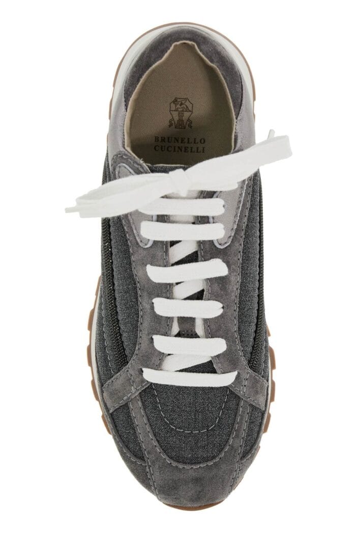 BRUNELLO CUCINELLI Wool Sneakers With Precious Stripe Design