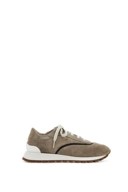 BRUNELLO CUCINELLI Wool Sneakers With Precious Stripe Design