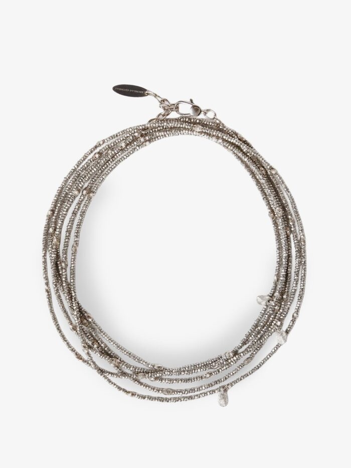 Brunello Cucinelli Wrap Hematite And 925 Sterling Silver Bracelet