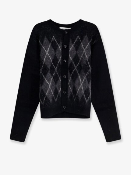 TONYWACK Brushed Argyle Alpaca Blend Cardigan